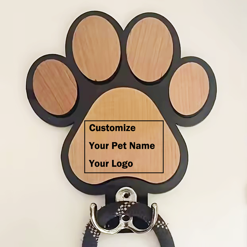 Woodworking Logos - Custom Name Logo Wooden Paw Print