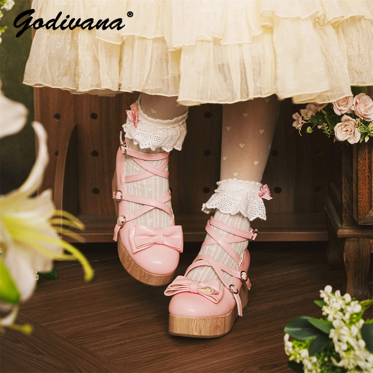 Woodworking Women - Retro Wooden Bottom High Heels New