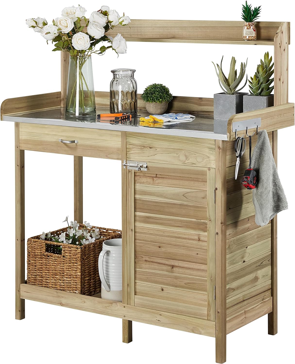 Woodworking Bench - Outdoor Potting Bench Table, Garden Work