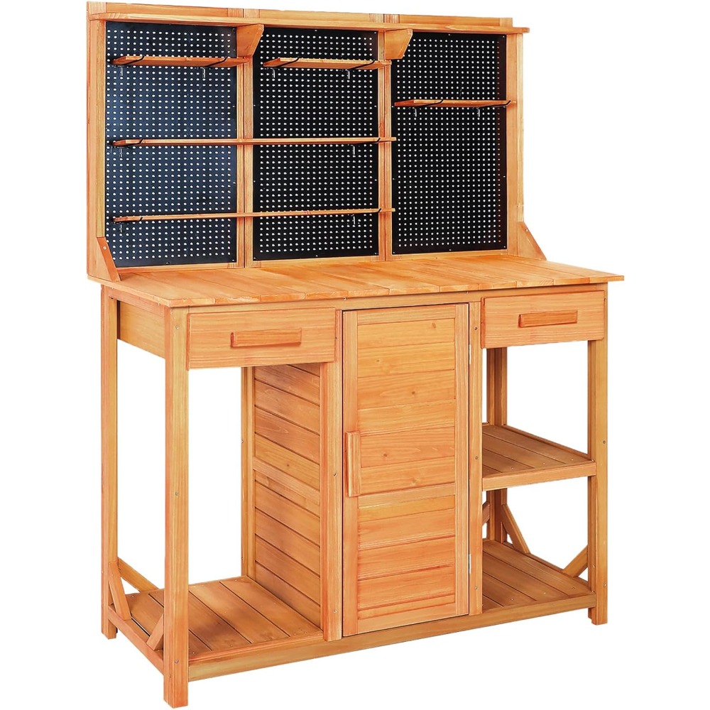 Woodworking Bench - Outdoor Potting Bench,Wooden Potting Table with