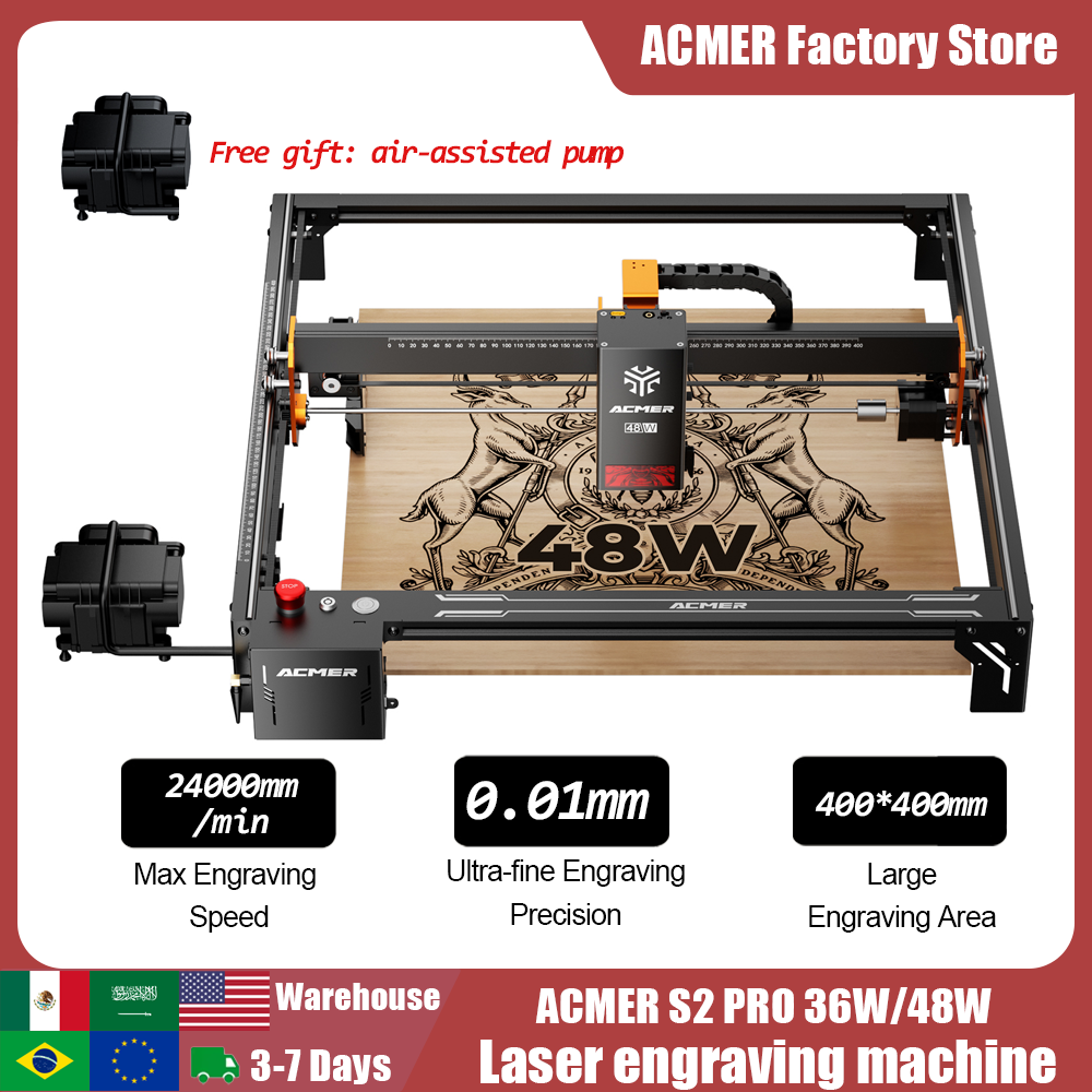 Woodworking Factory - ACMER S2 PRO 36W/48W Laser Engraver