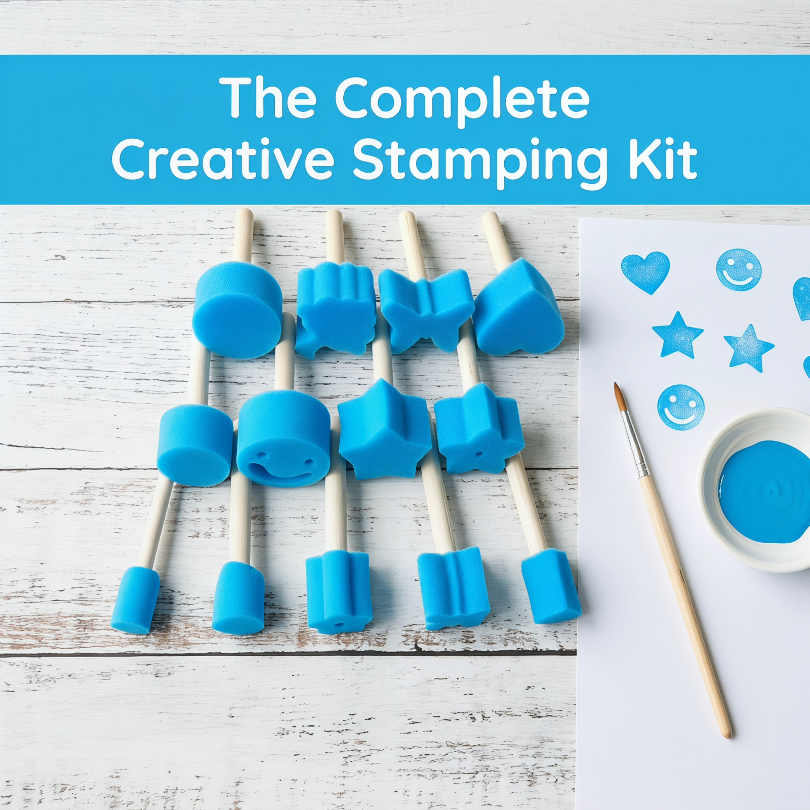 Woodworking Art - 13Pcs Colorful Sponge Stamp Set with