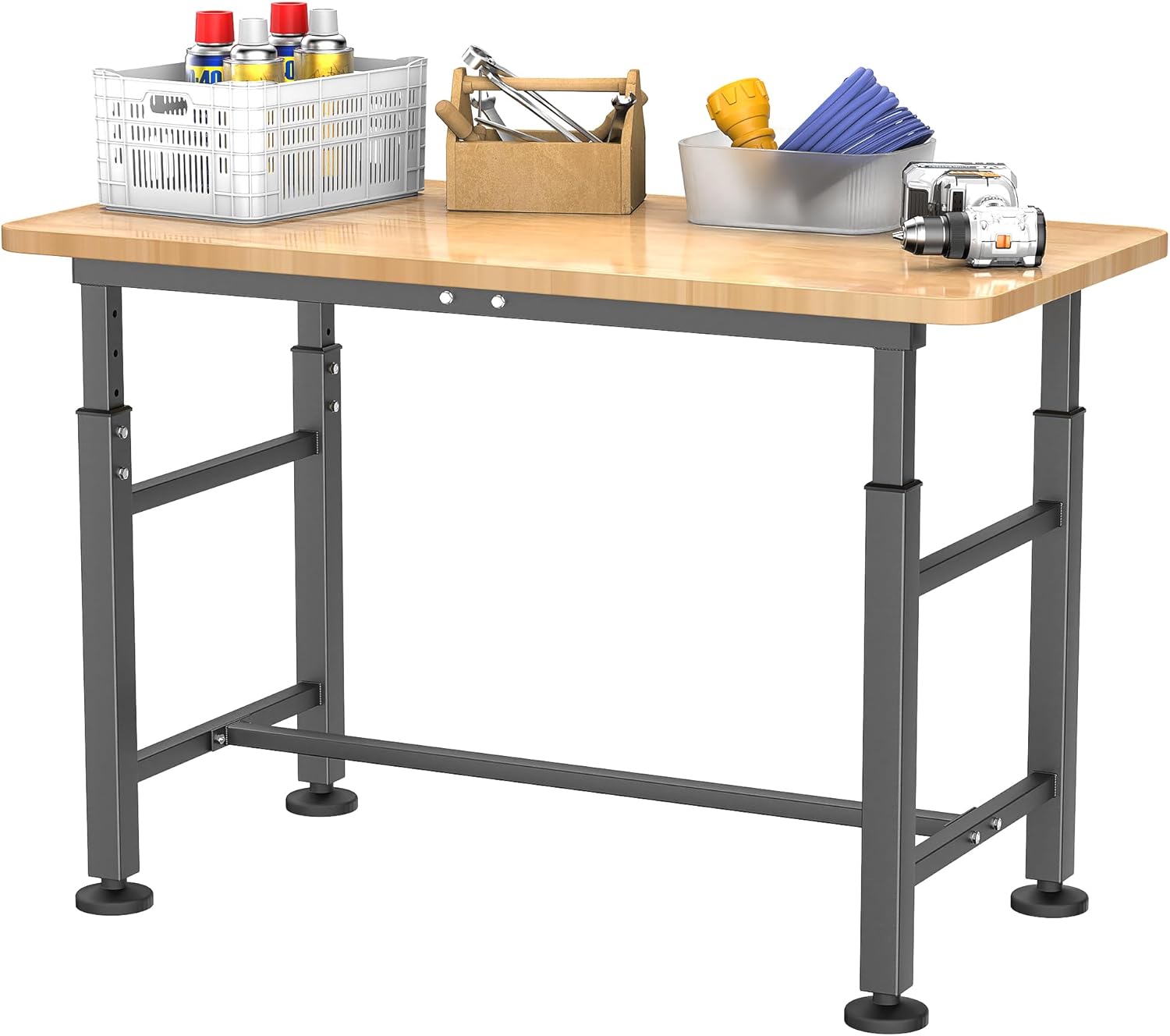 Woodworking Garage - Adjustable Height Work Table Garage Workbench