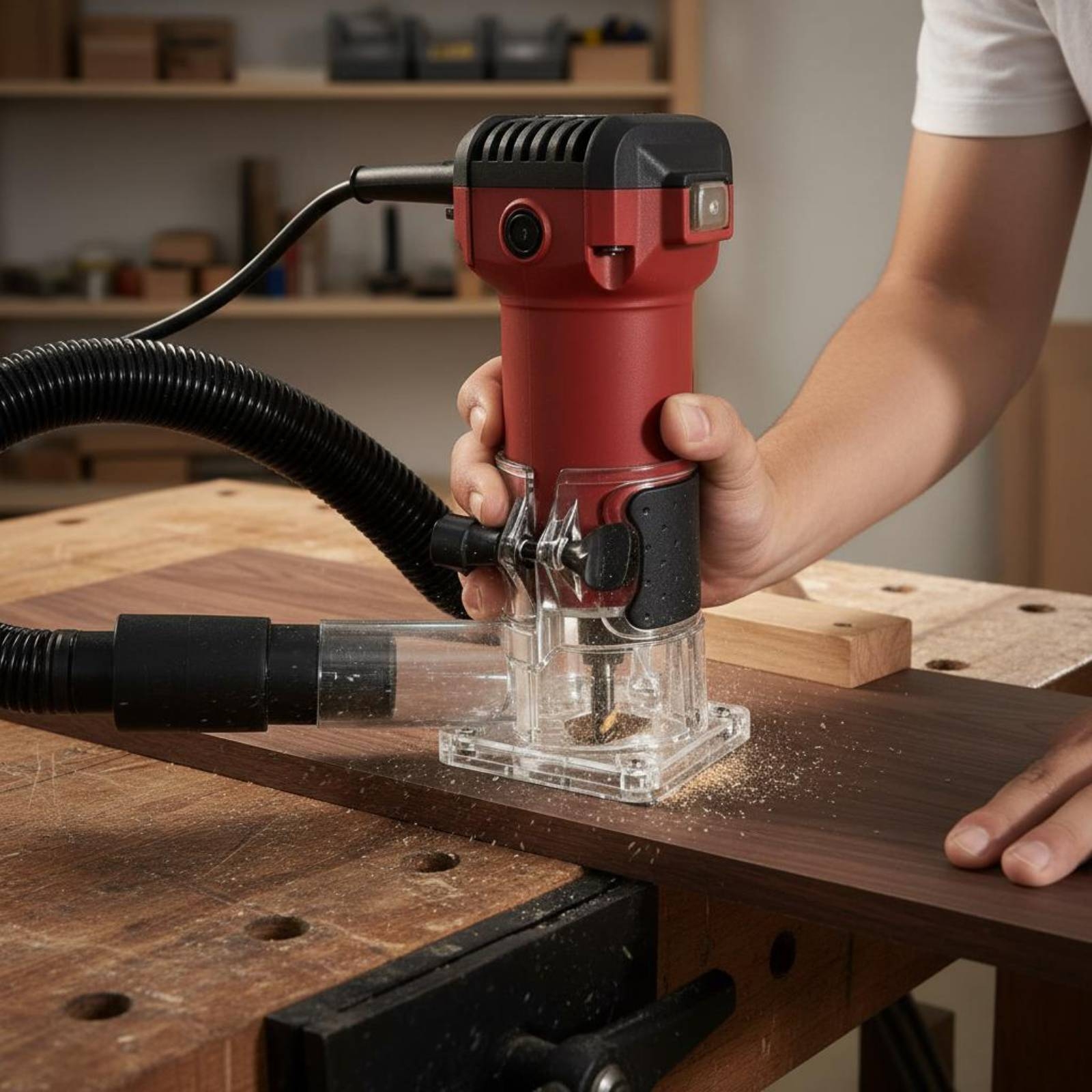 Transparent Router Dust Hood T - Woodworking Dust Collection avis et prix