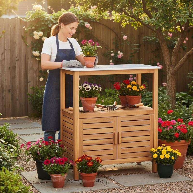 Outdoor Potting Bench Acacia W - Woodworking Bench avis et prix