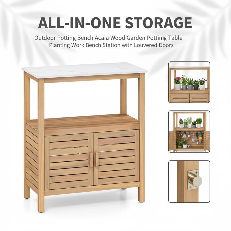 Outdoor Potting Bench Acacia W - Woodworking Bench avis et prix