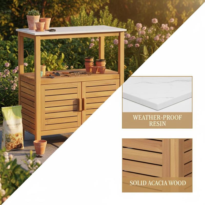 Outdoor Potting Bench Acacia W - Woodworking Bench avis et prix