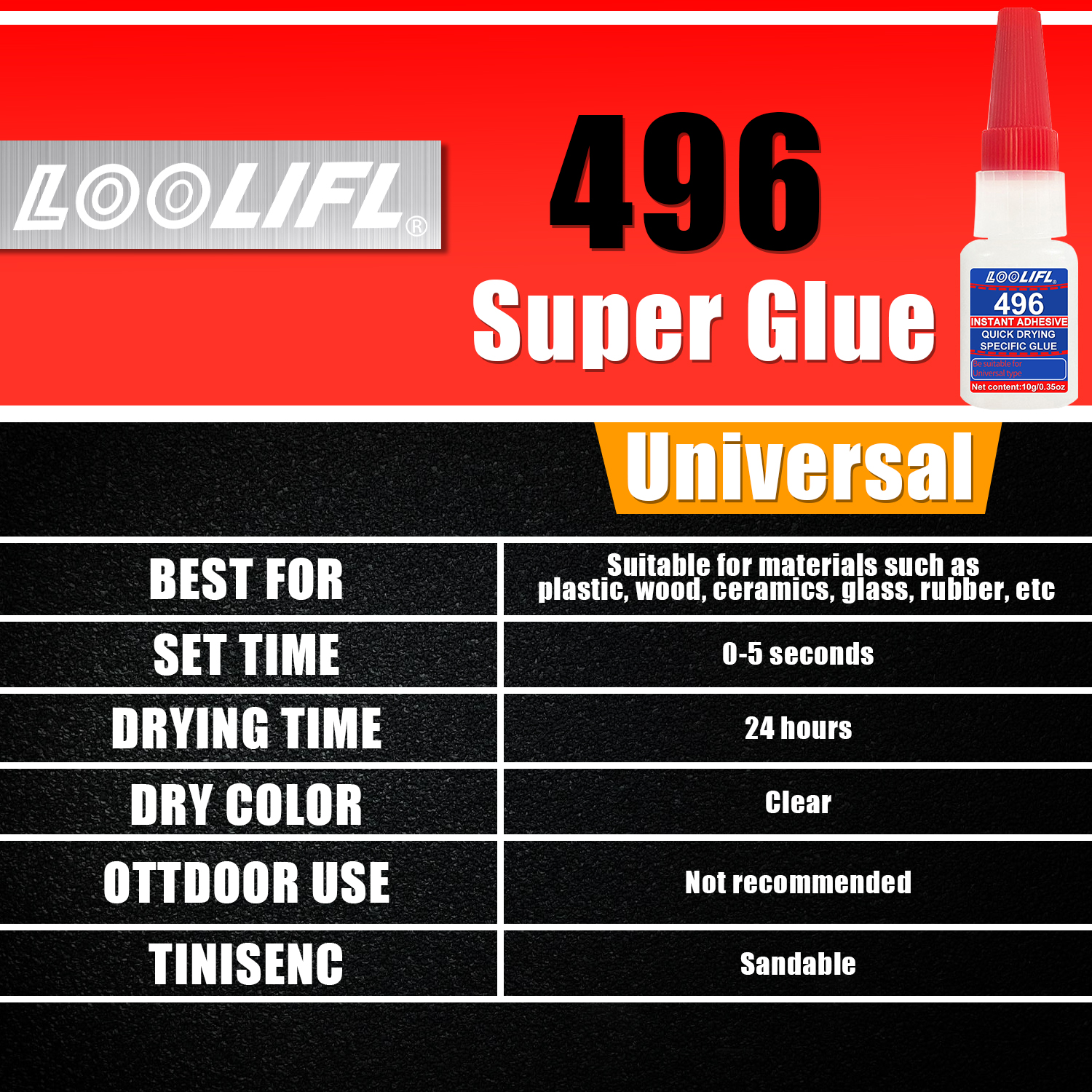 LOOLIFL 7PCS super glue,strong - Woodworking Glue avis et prix