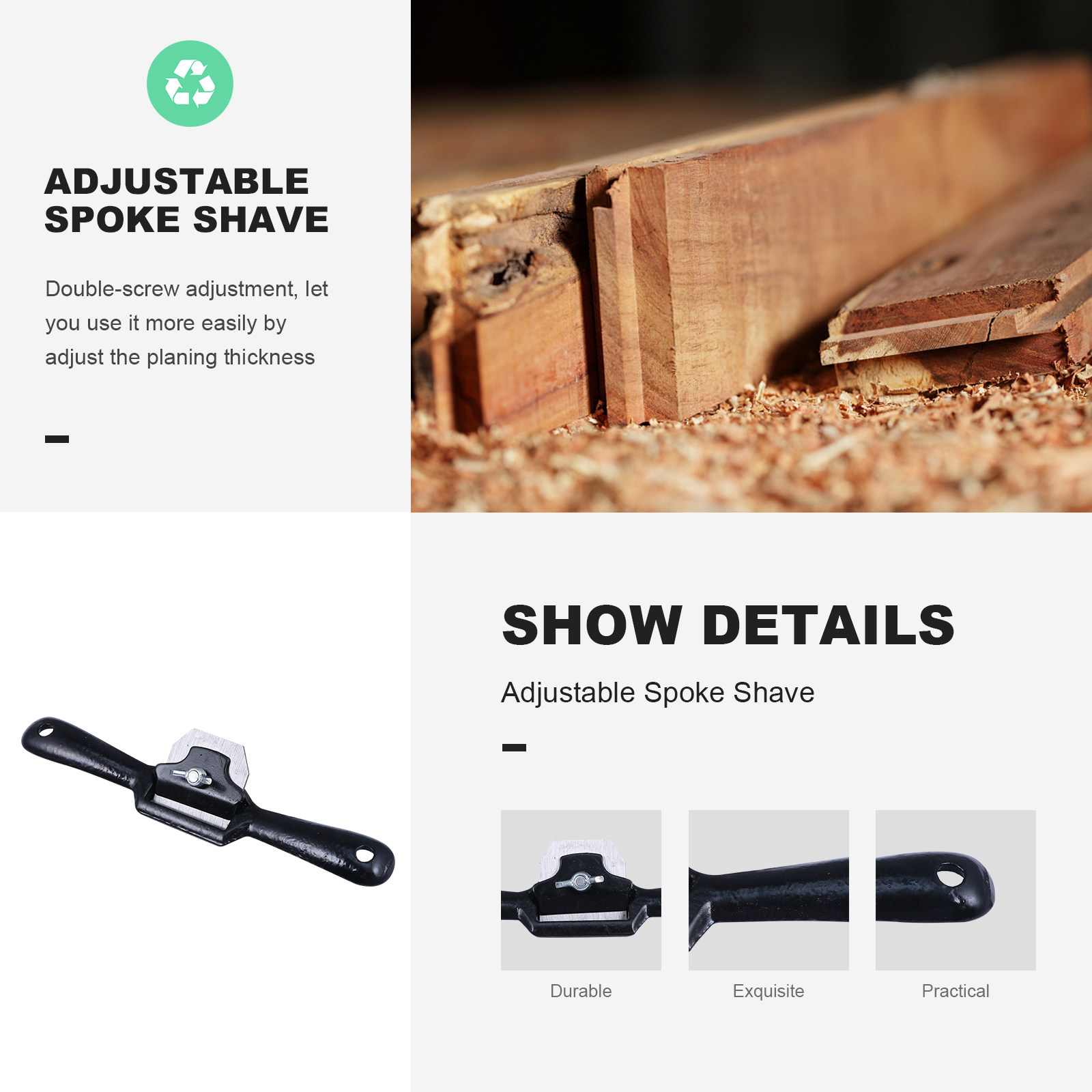 2 Pieces Adjustable Spoke Shav - Spokeshave Flat avis et prix