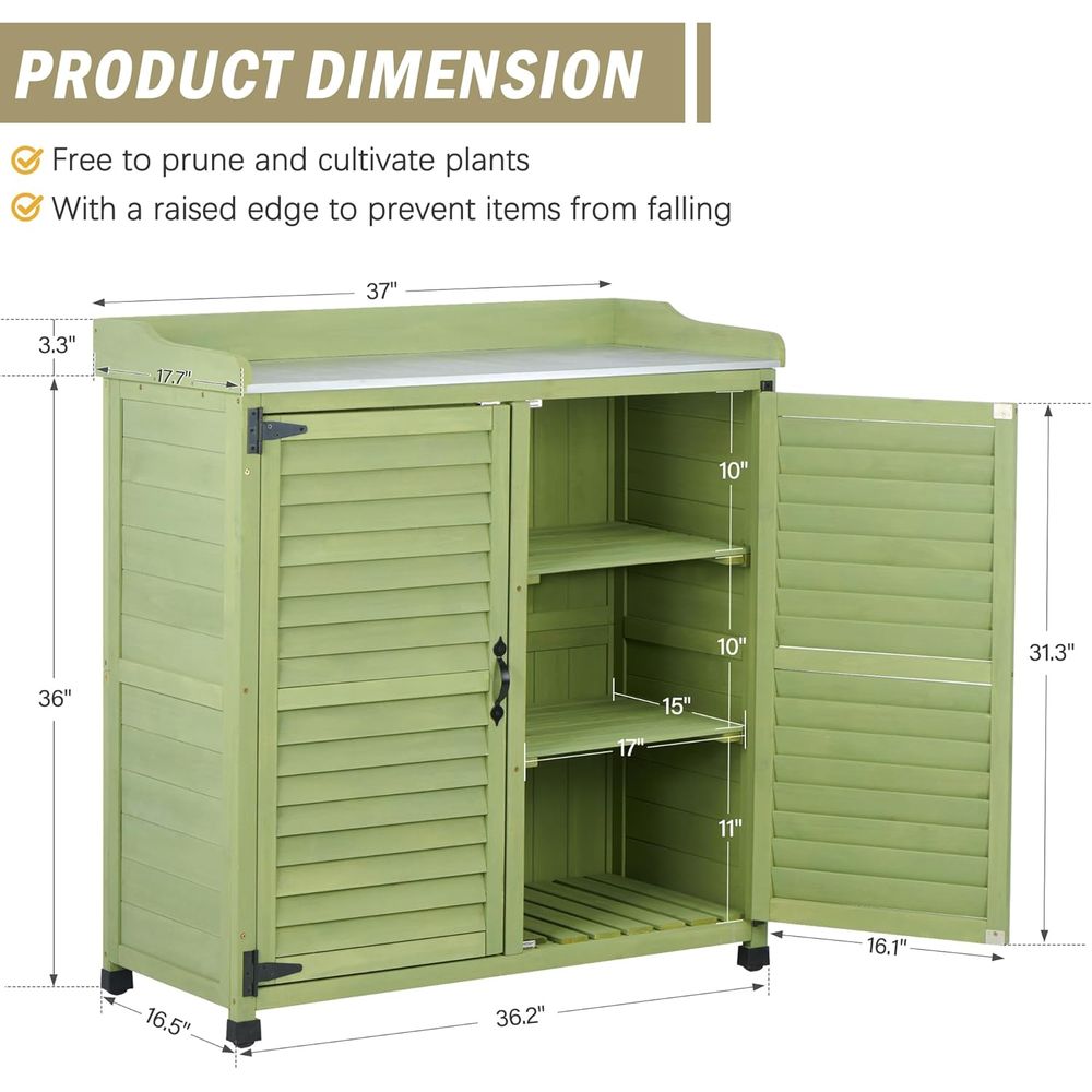 Outdoor Potting Bench with Met - Woodworking Bench avis et prix
