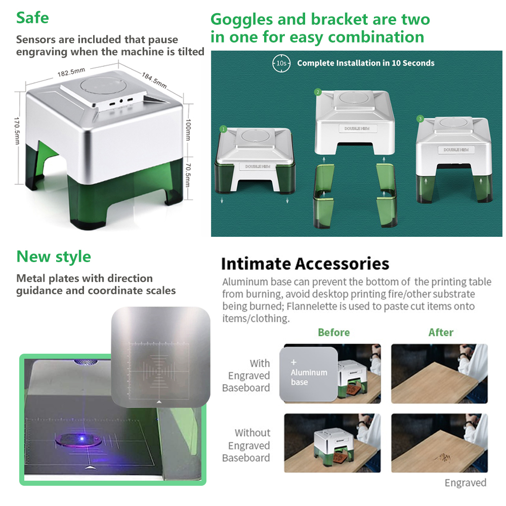 3W Mini Laser Engraver Portabl - Woodworking Logos avis et prix
