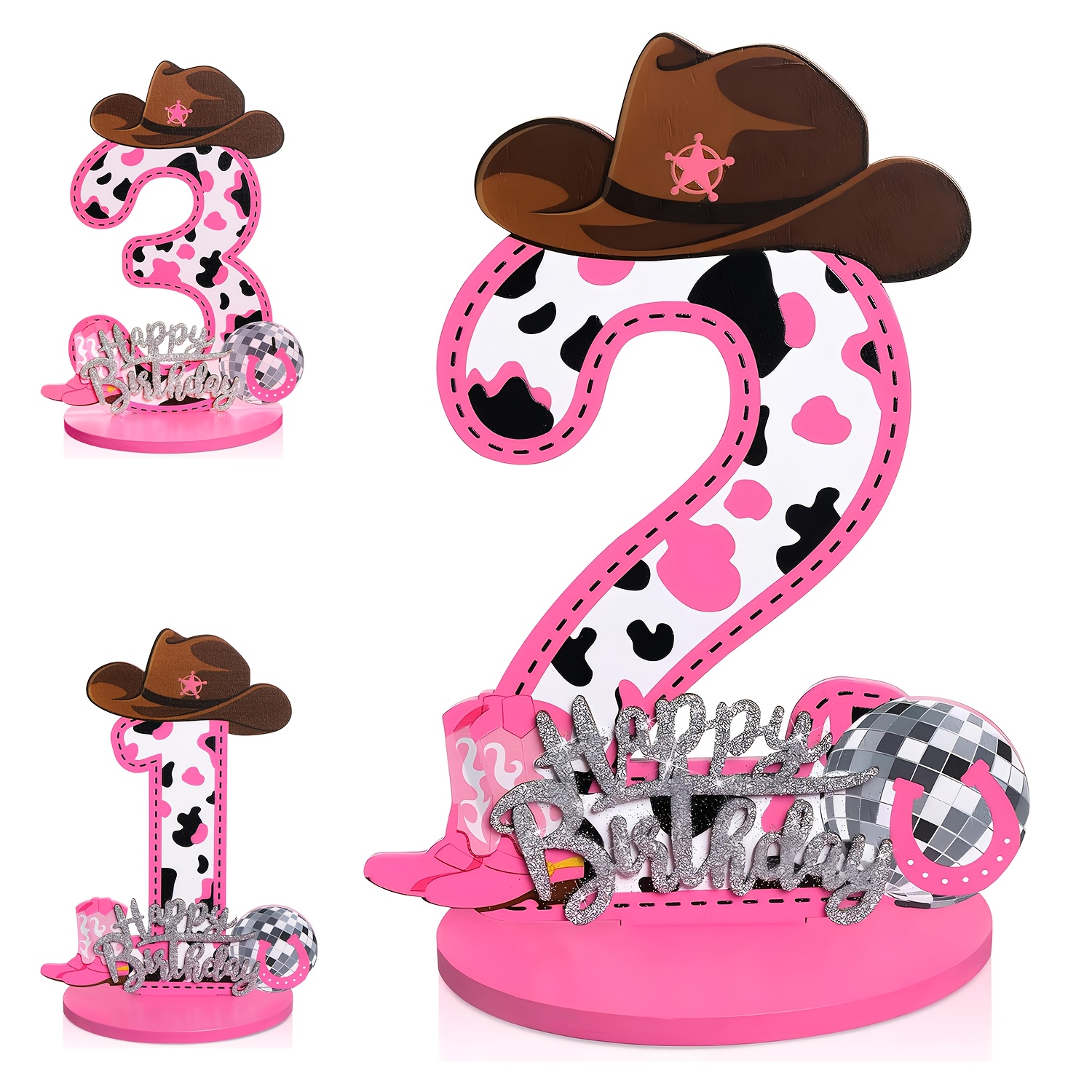 1Pcs Western Cowboy 1-3 Birthd - Woodworking Logos avis et prix