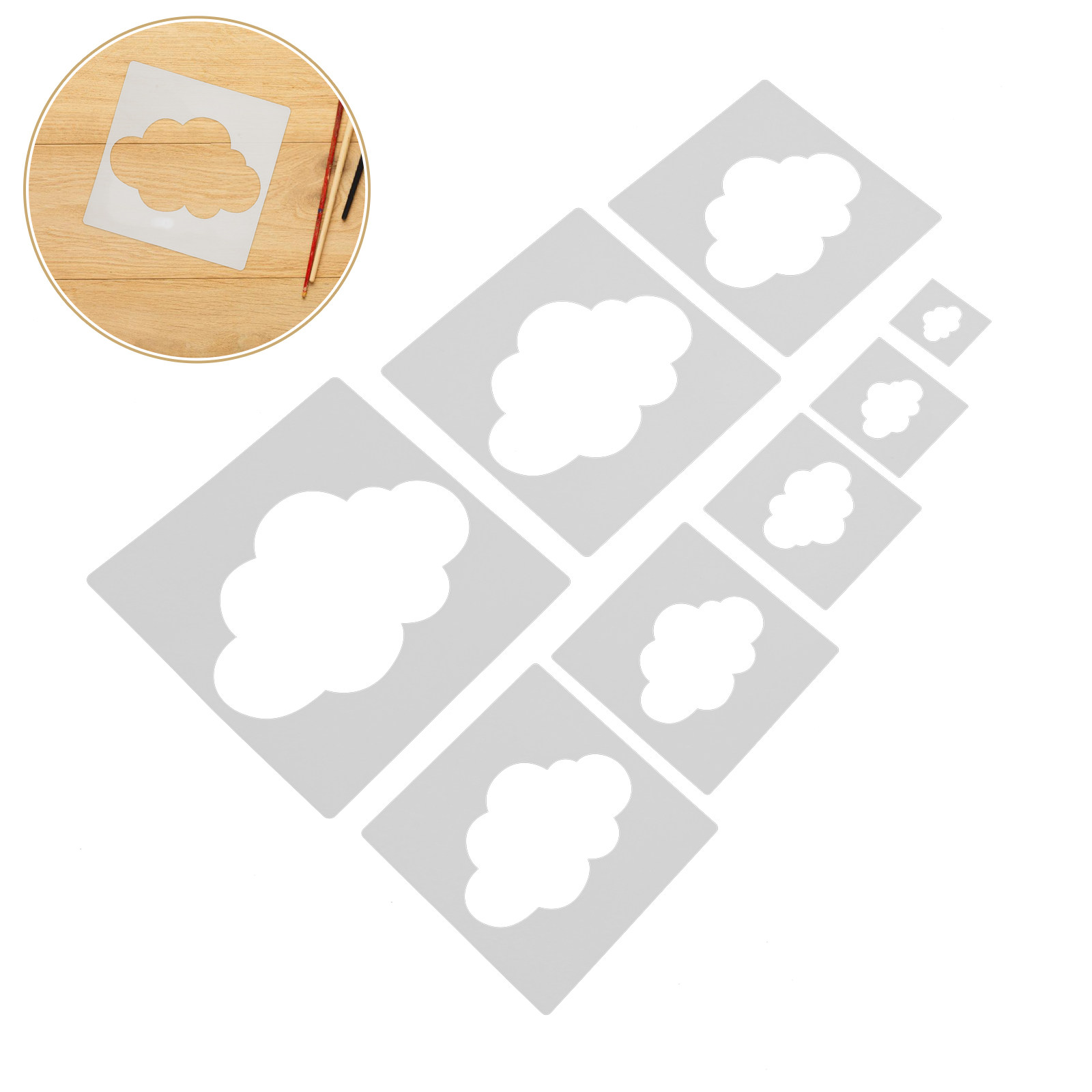 8Pcs Plastic Cloud Stencil Tem - Woodworking Art avis et prix