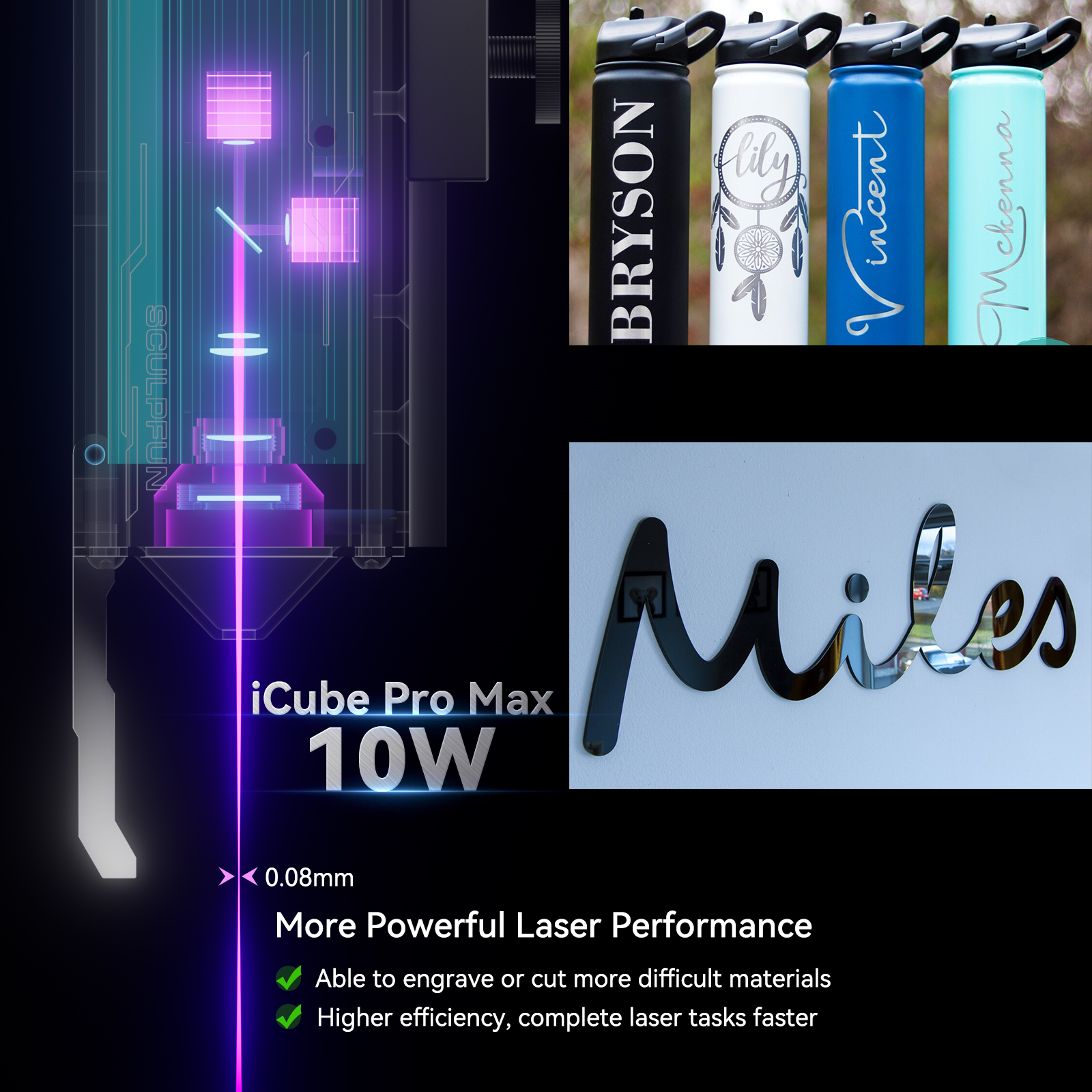 Sculpfun iCube Pro 10W Laser E - Woodworking Logos avis et prix
