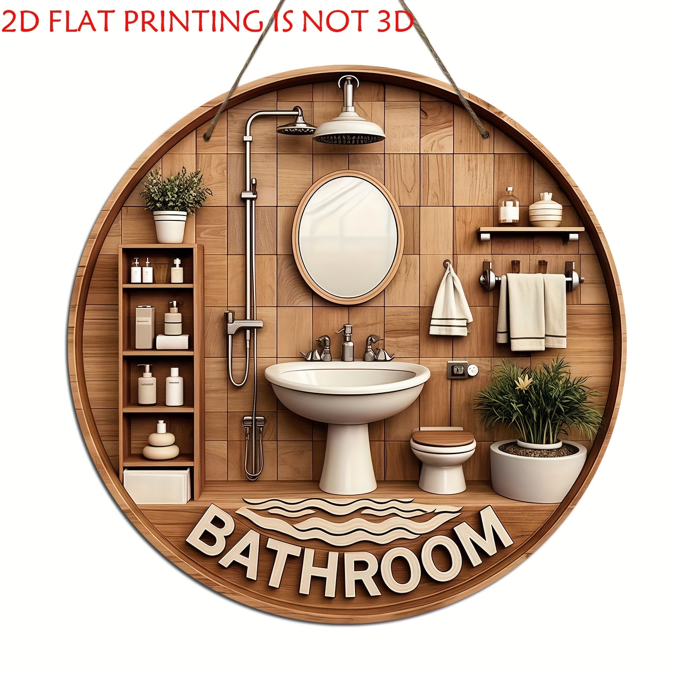 One 2D flat circular bathroom  - Woodworking Logos avis et prix
