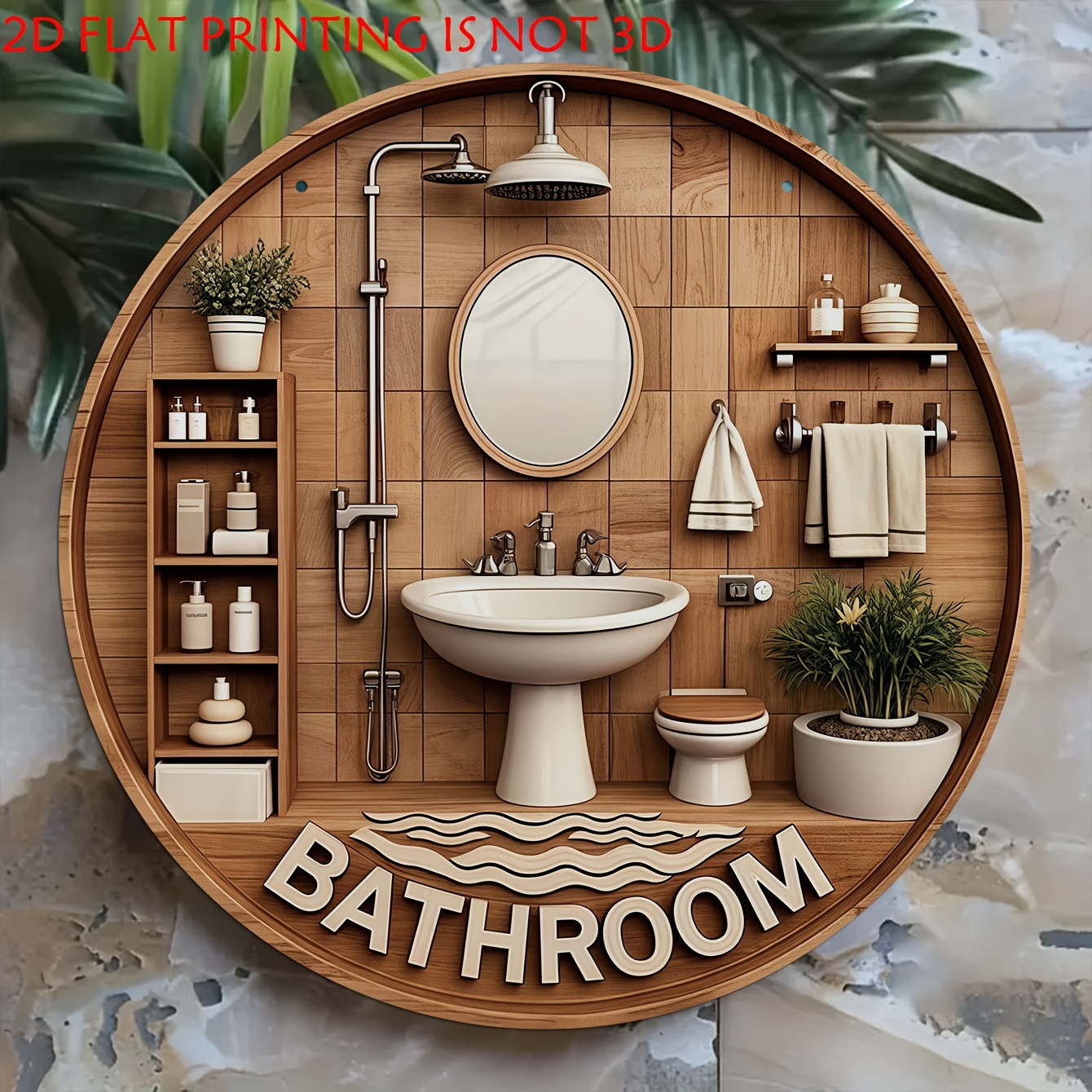 One 2D flat circular bathroom  - Woodworking Logos avis et prix