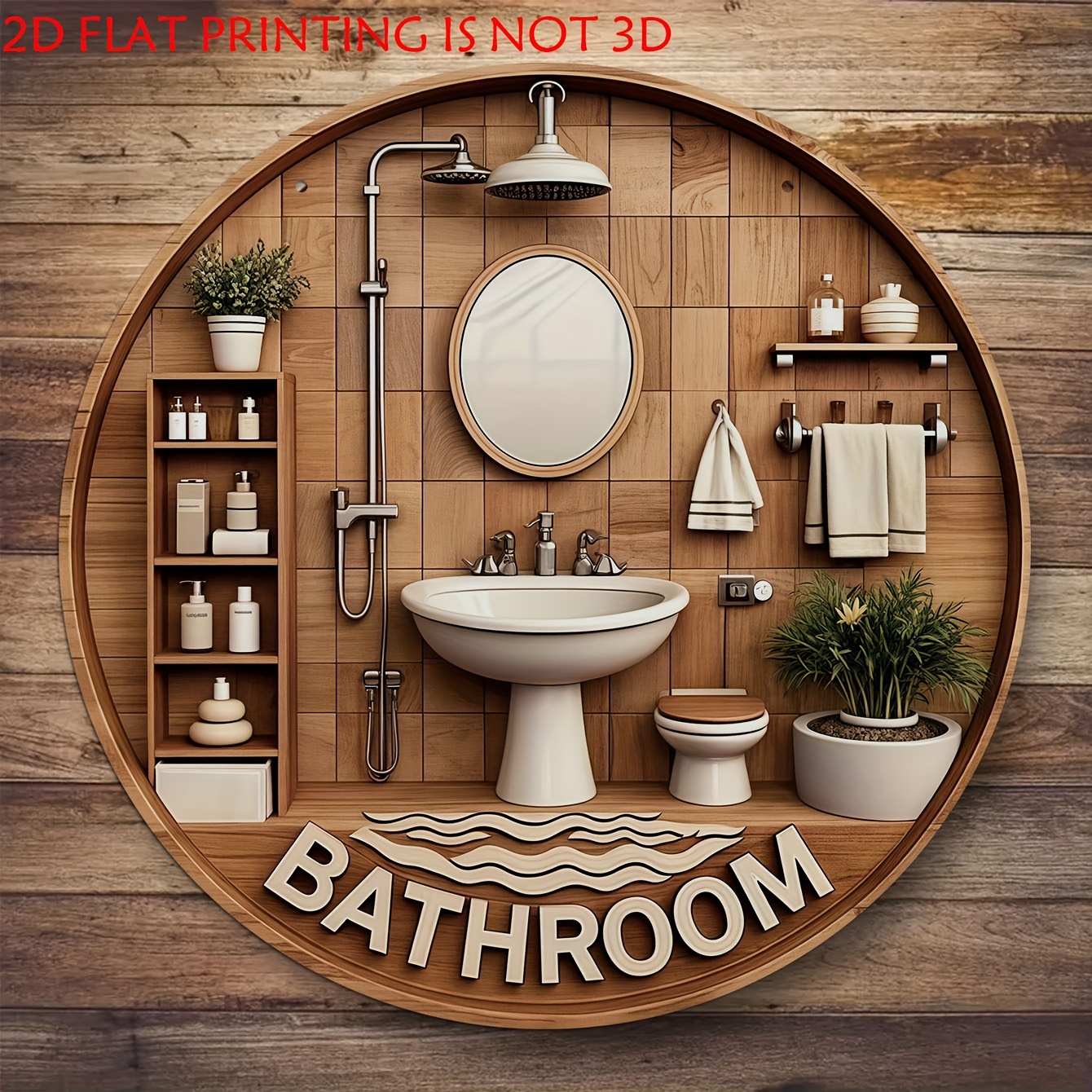 One 2D flat circular bathroom  - Woodworking Logos avis et prix