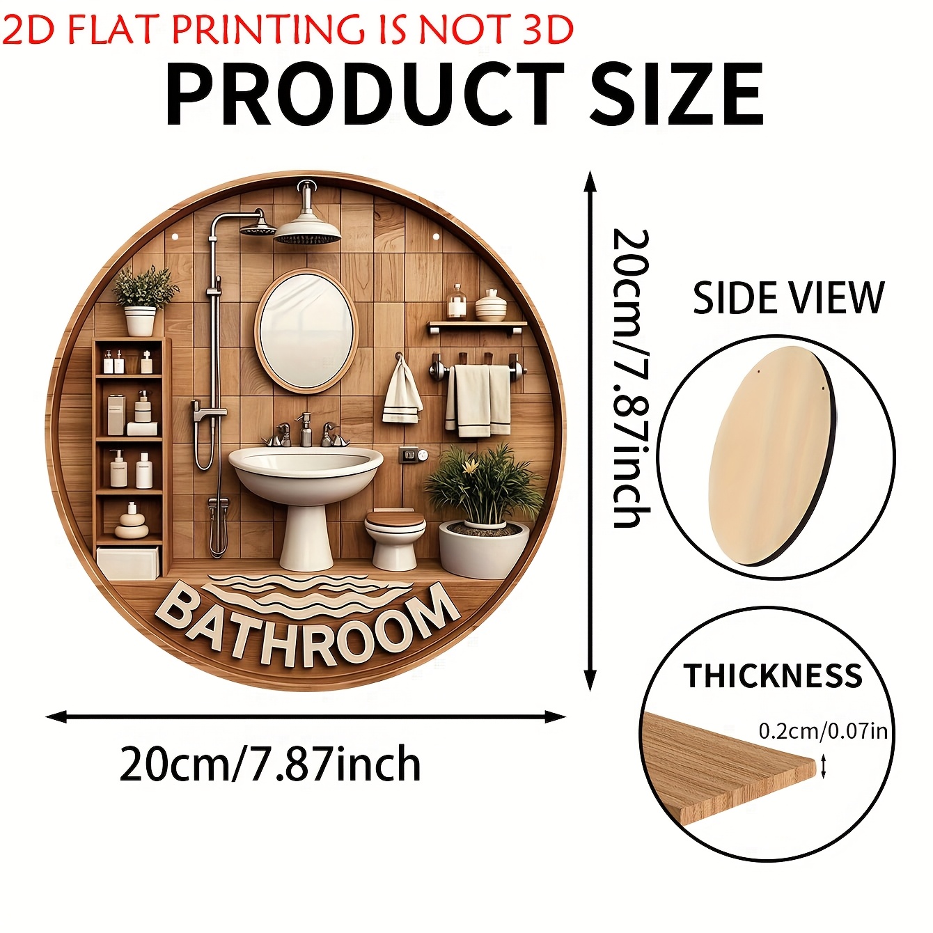 One 2D flat circular bathroom  - Woodworking Logos avis et prix