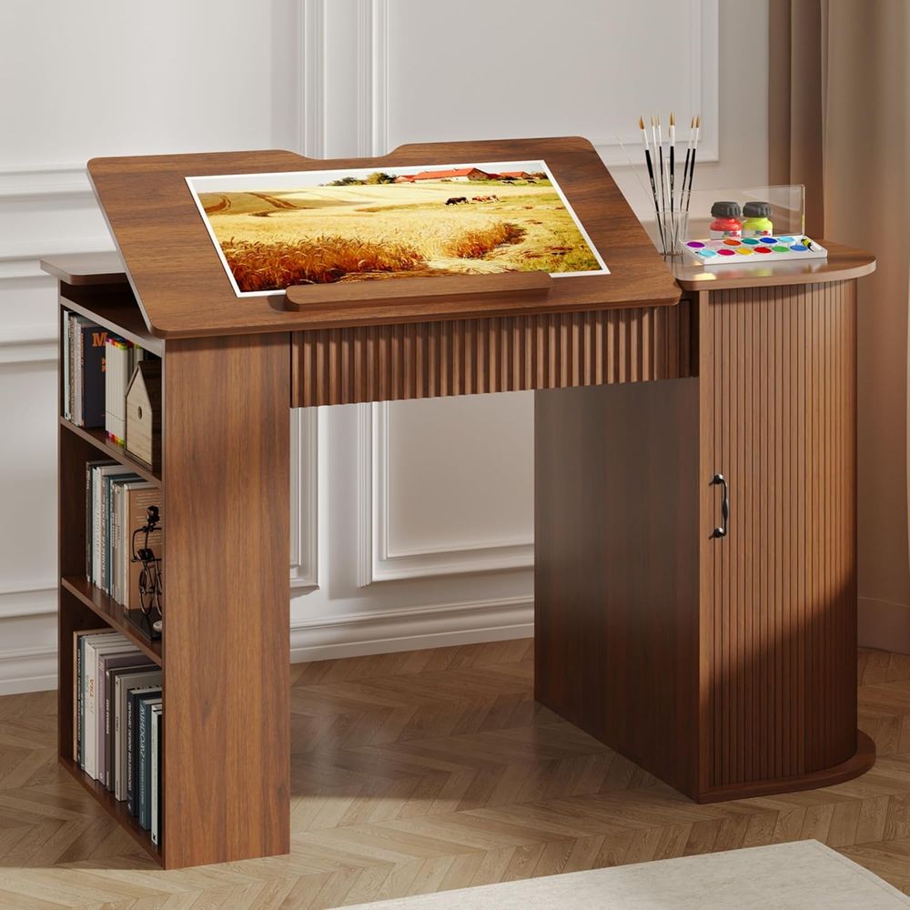 Storage Cabinet Desk with Shel - Woodworking Art avis et prix