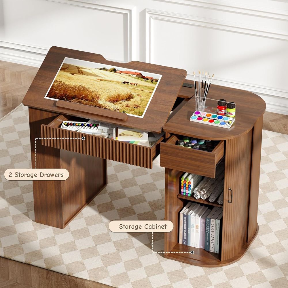 Storage Cabinet Desk with Shel - Woodworking Art avis et prix