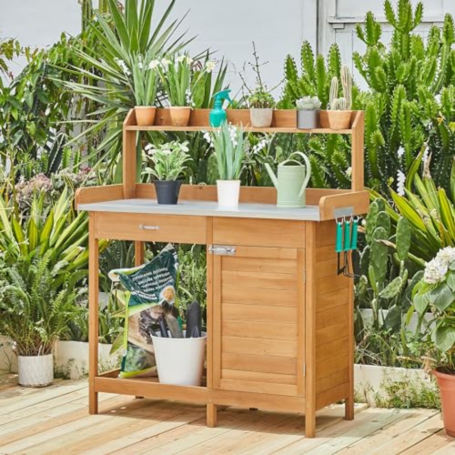 Outdoor potting bench table wo - Woodworking Bench avis et prix