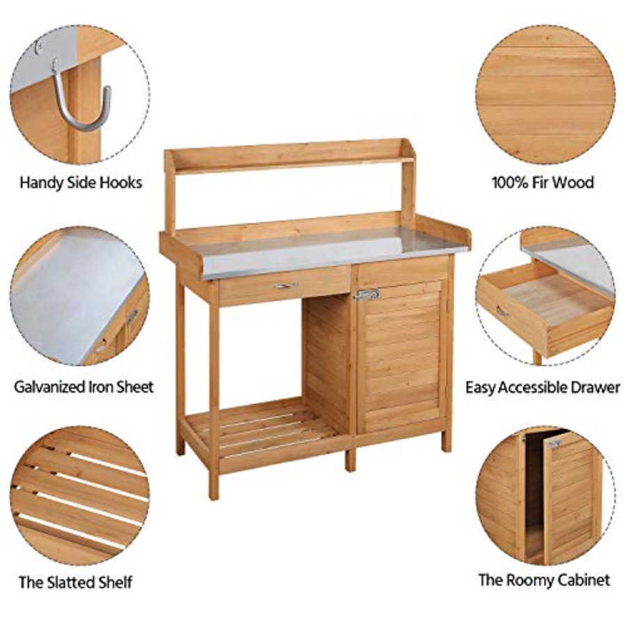 Outdoor potting bench table wo - Woodworking Bench avis et prix