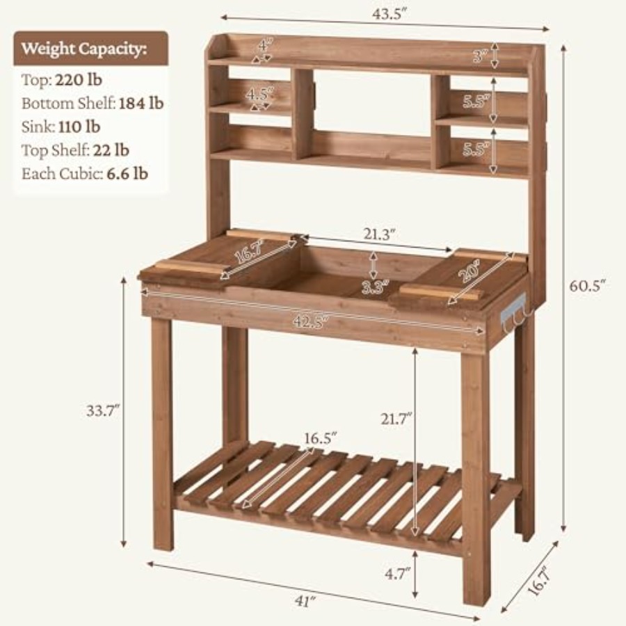 Potting Bench Table for Hortic - Woodworking Bench avis et prix