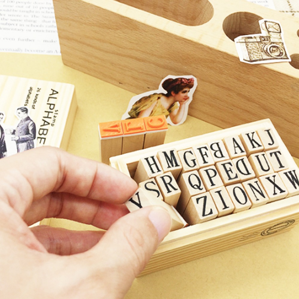Wooden Alphabet & Number Stamp - Woodworking Logos avis et prix