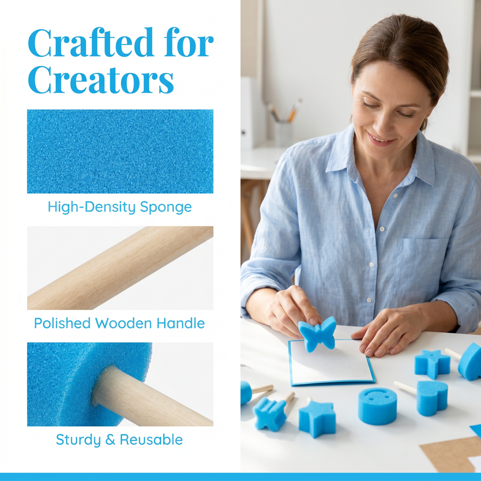 13Pcs Colorful Sponge Stamp Se - Woodworking Art avis et prix