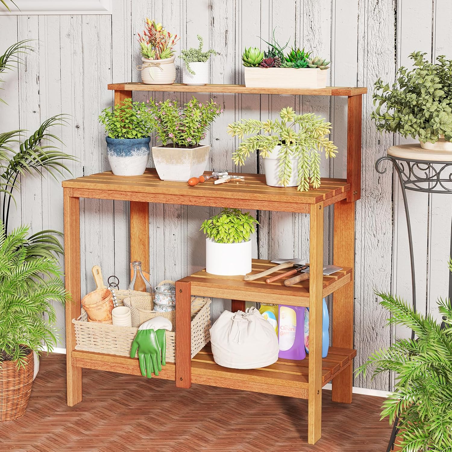Potting Bench Table, Outdoor W - Woodworking Oil Finish avis et prix