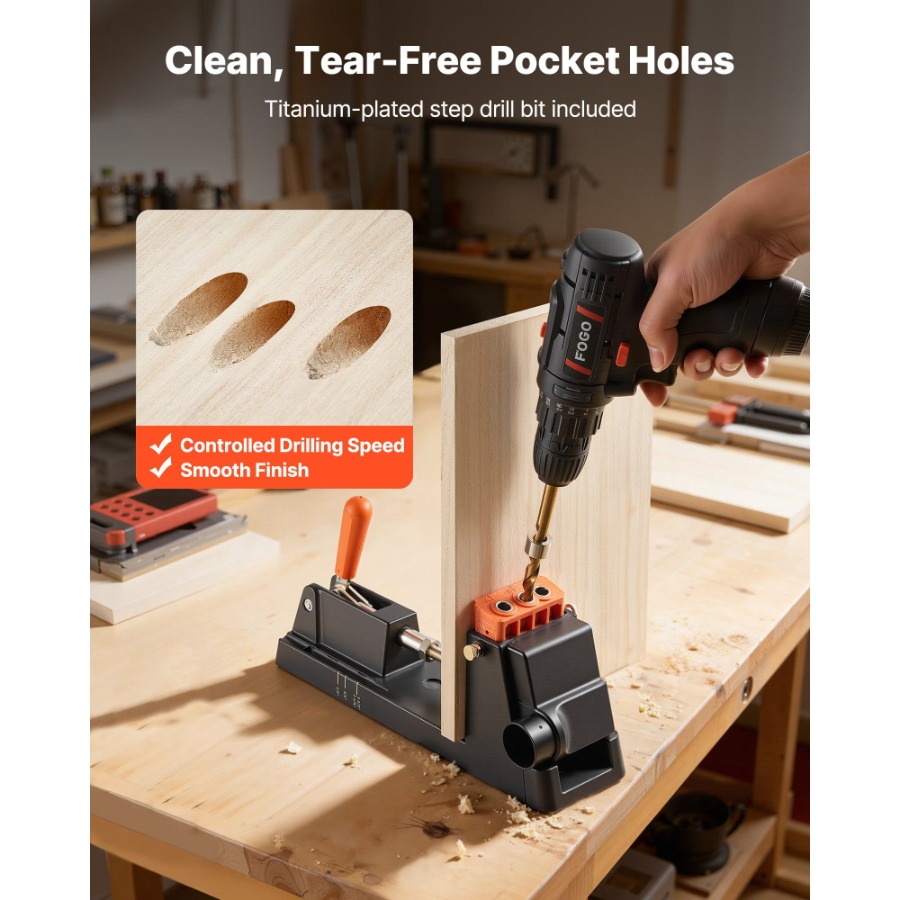 Pocket Hole Jig Kit 1/2 to 1-1 - Woodworking Dust Collection avis et prix