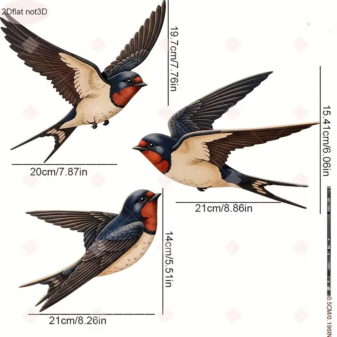 3Pcs 2D Swallow Wooden Wall De - Xfasten Woodworking Tape avis et prix
