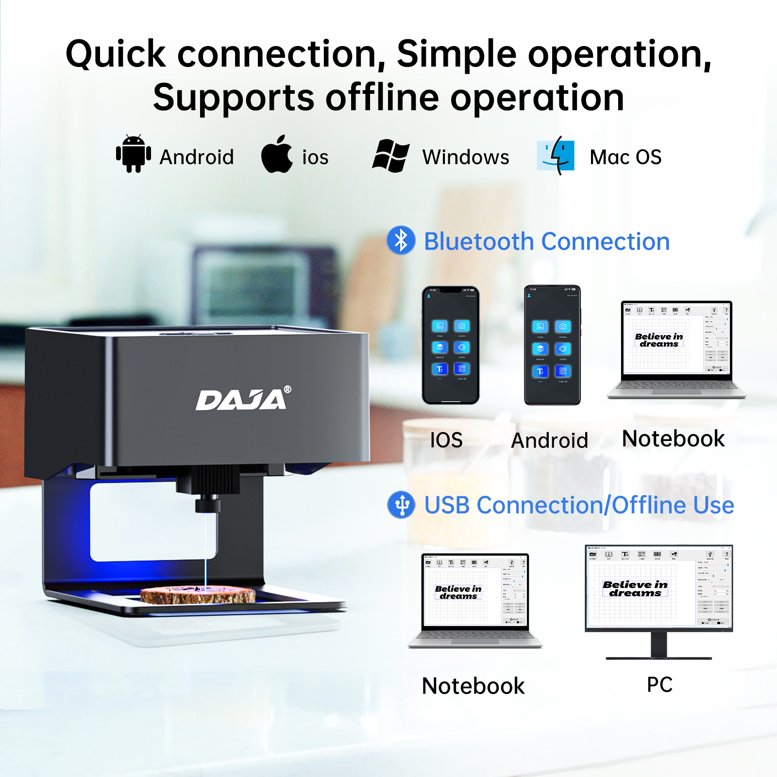 DAJA DJ6 Mini Portable Laser E - Woodworking Logos avis et prix