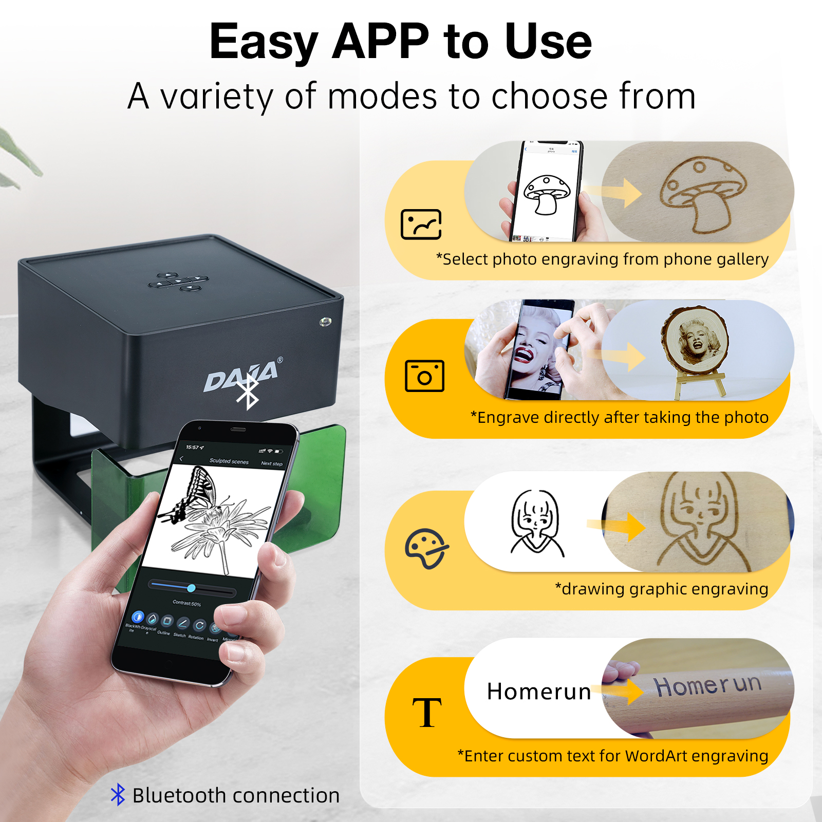 DAJA DJ6 Mini Portable Laser E - Woodworking Logos avis et prix