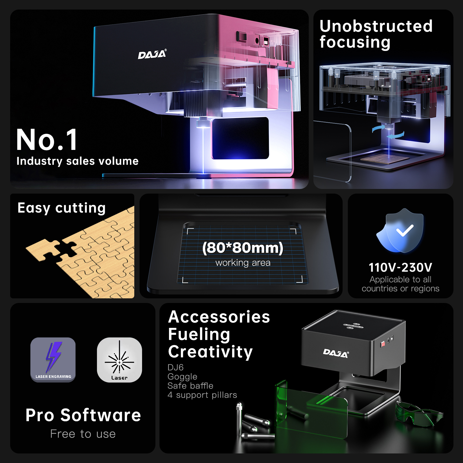 DAJA DJ6 Mini Portable Laser E - Woodworking Logos avis et prix